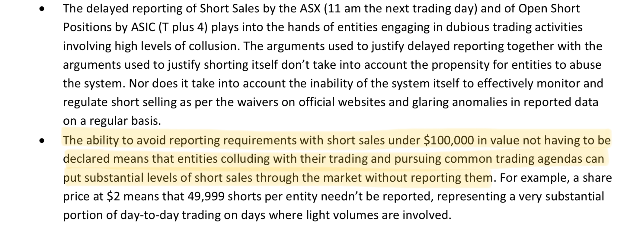 No requirement to report shorts under $100,000.png