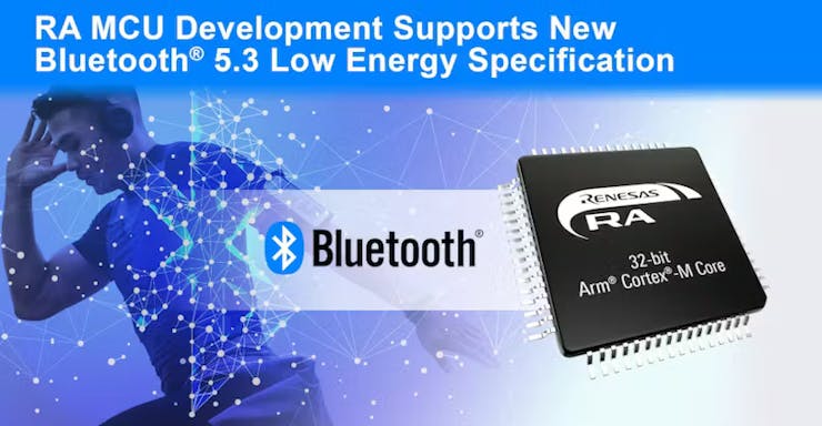 Renesas has announced a new RA-class microcontroller with SDR-powered Bluetooth 5.3 Low Energy (BLE) support, built on a 22nm process node. (📷: Renesas)