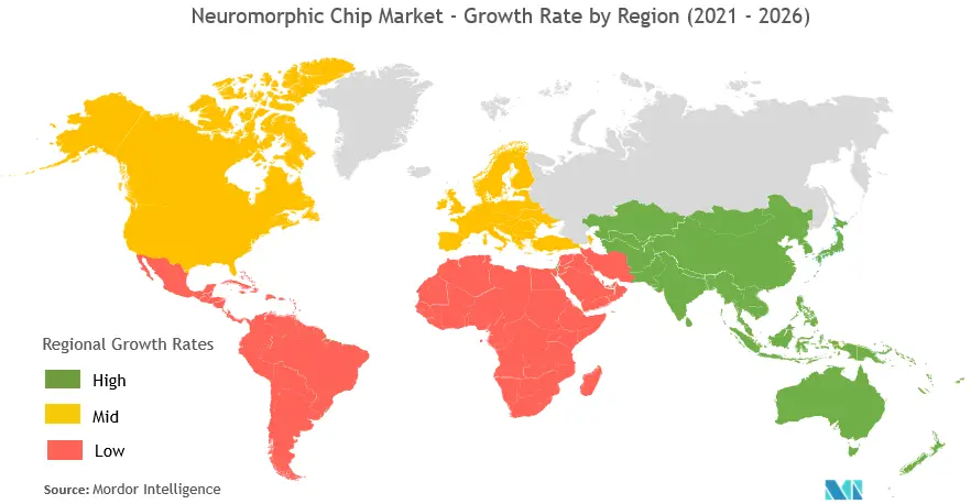 Neuromorphic Chip Market - Growth Rate by Region (2021 - 2026)