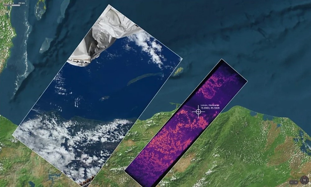 Data from Project Falcon Neuro overlaid on top of a map of Honduras. 