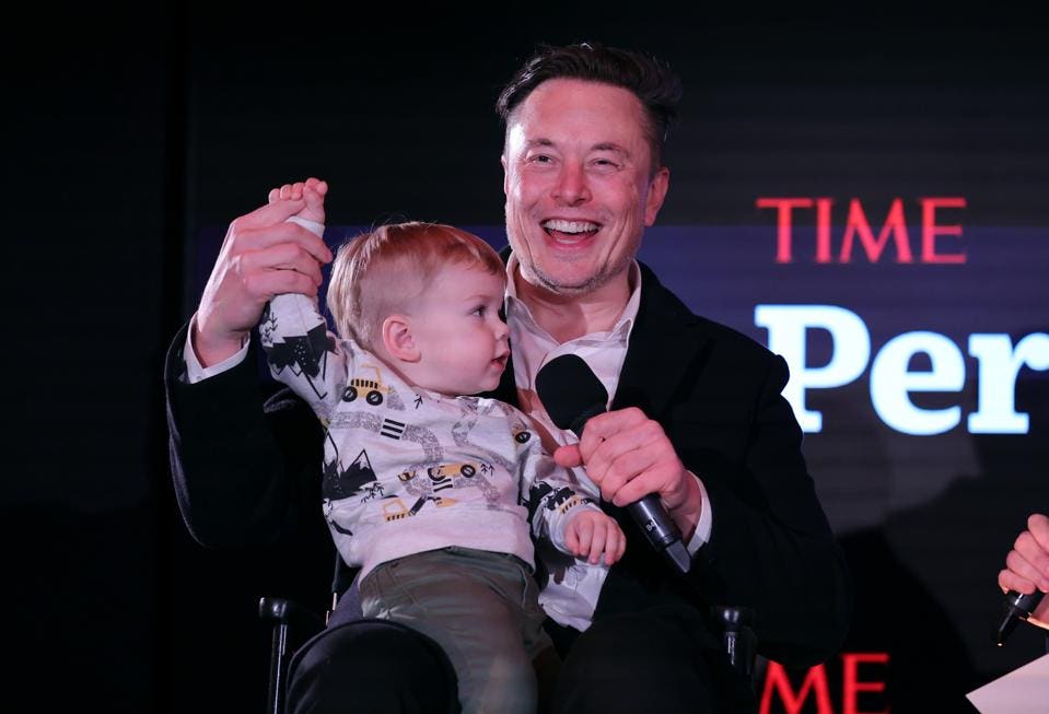 Elon Musk and son X Æ A-12 (Photo by Theo Wargo/Getty Images for TIME)