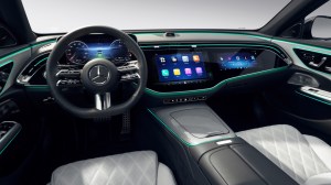 A prototype interior of the 2024 Mercedes-Benz E-Class sedan.