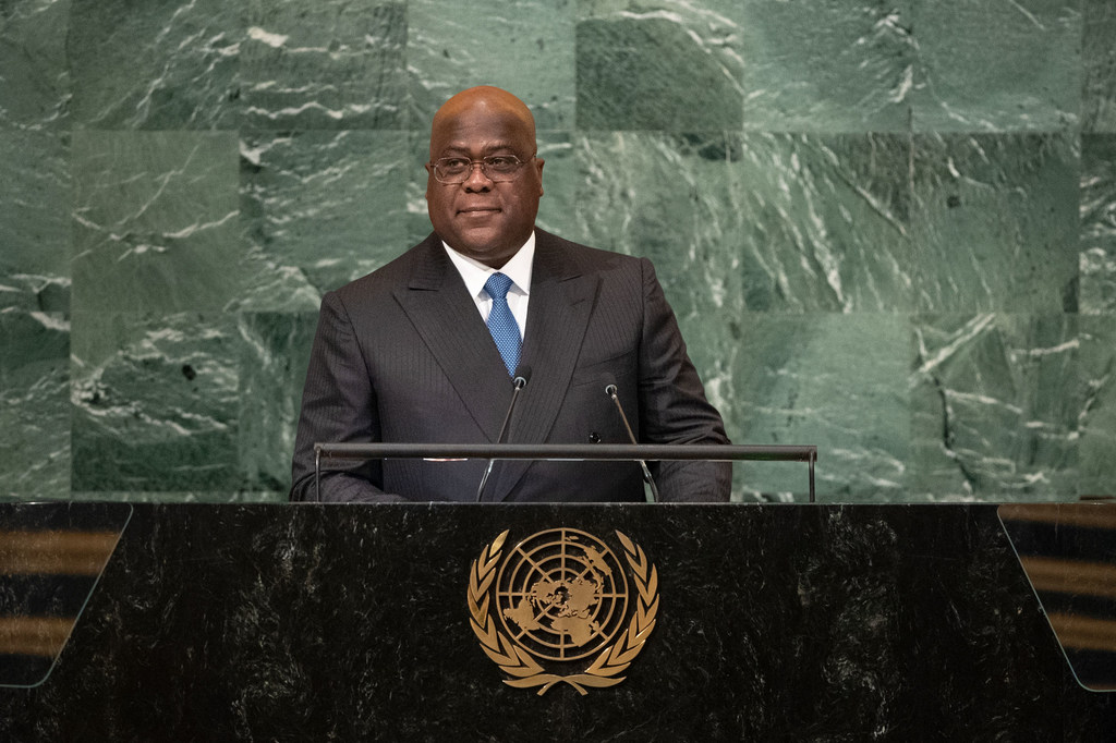 President Félix-Antoine Tshisekedi Tshilombo of the Democratic Republic of the Congo, DRC addressing the main debate of the 77th meeting of the UN General Assembly