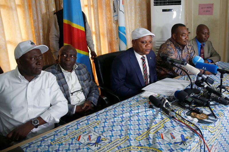  FILE PHOTO Jean-Marc Kabund secretary general of Congolese main opposition party the Union for Democracy and Social Progress UDPS speaks during a press conference in Kinshasa Democratic Republic of Congo January 8 2019. REUTERSBaz Ratner