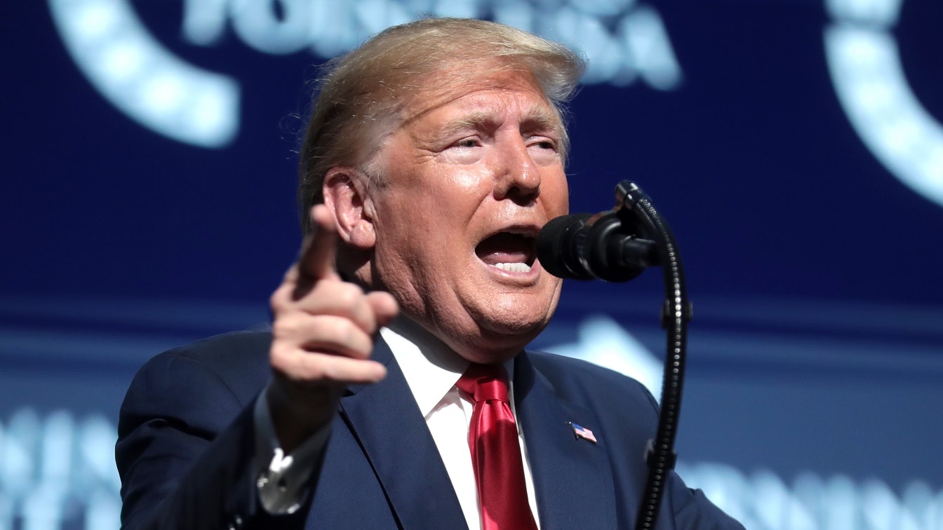 President of the United States Donald Trump speaking with attendees at the 2019 Student Action Summit hosted by Turning Point USA at the Palm Beach County Convention Center in West Palm Beach, Florida. Image by Gage Skidmore.