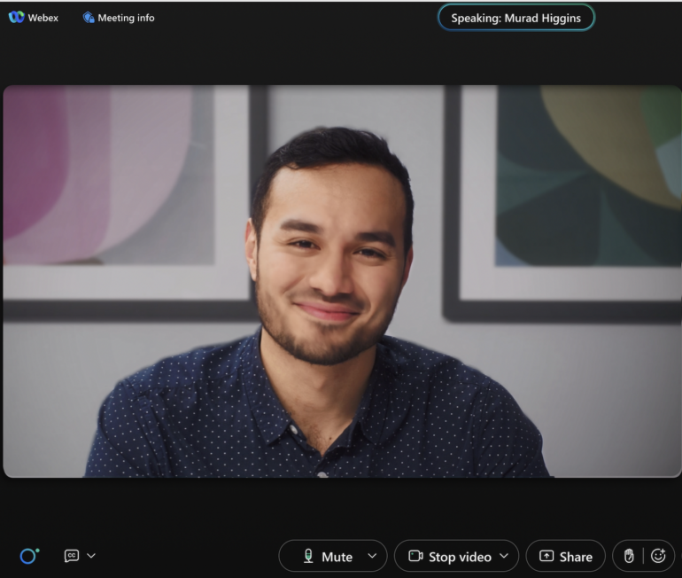 A video call in Webex.