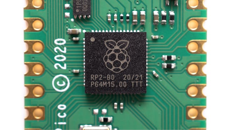 Eben Upton has already suggested the Raspberry Pi ASIC team, which designed the RP2040 pictured, may be adding machine learning acceleration to future devices. (📷: Gareth Halfacree)