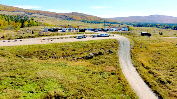 Aerial view of the team's basecamp.