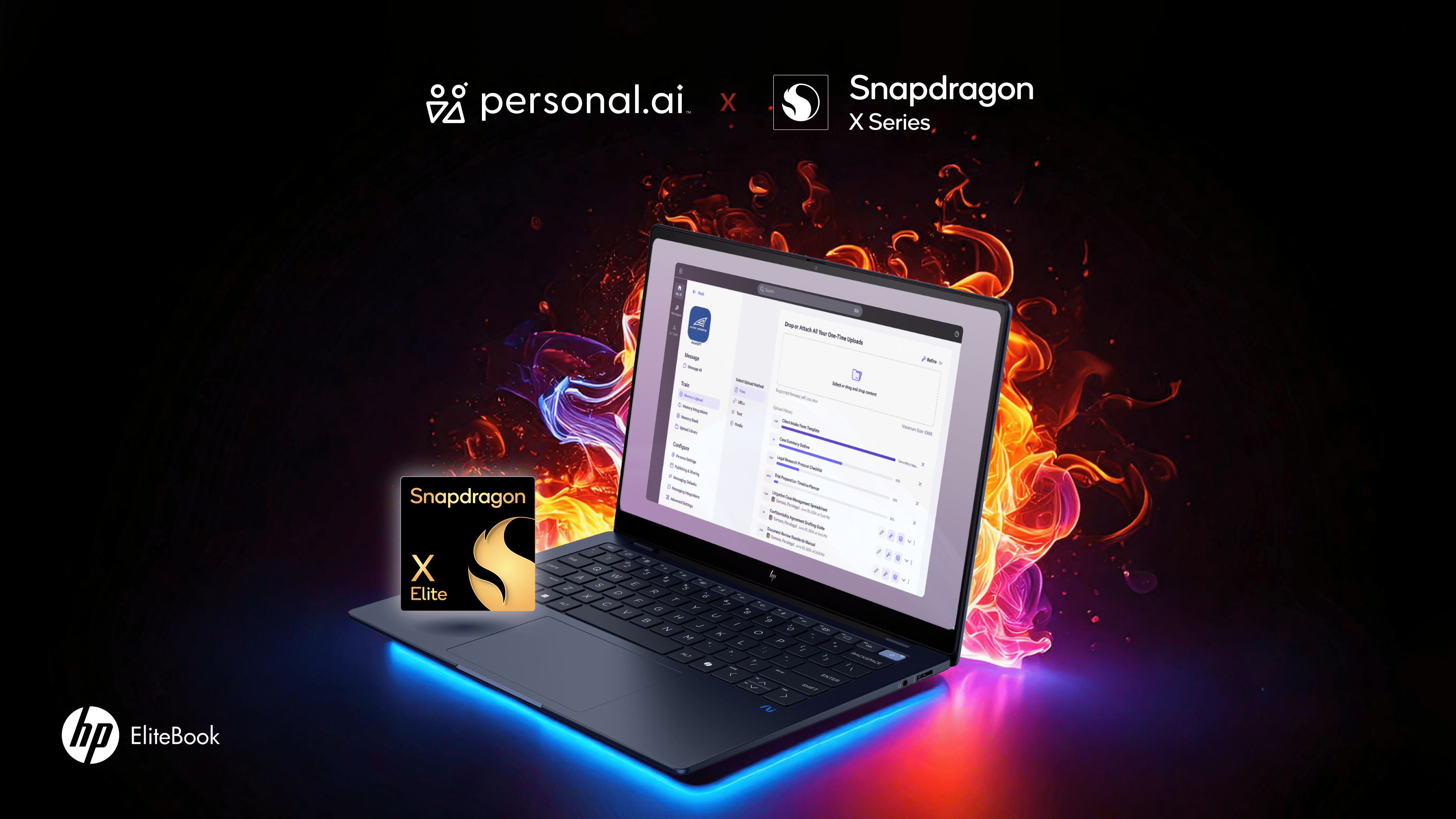 Co-Branded Marketing Asset Showing HP Laptop with Personal AI Running On Edge Co-Branded Marketing Asset Showing HP Laptop with Personal AI Running On Edge