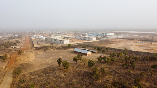 Aerial view of the Earl Mining facility in the Gban community in Ghana. Aerial view of the Earl Mining facility in the Gban community in Ghana.