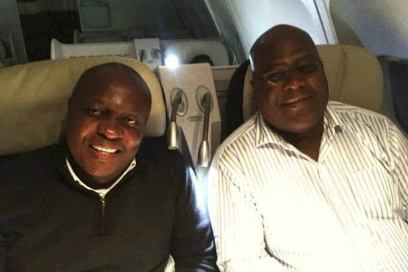 Marius Mihigo (L) with President Felix Tshisekedi. Marius Mihigo (L) with President Felix Tshisekedi.